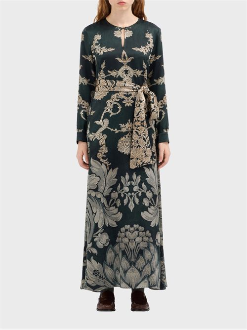 Long silk dress with baroque print PIERRE-LOUIS MASCIA | AB12960519460